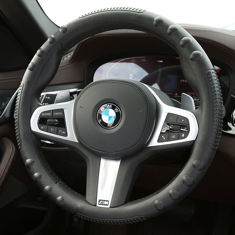 Natural rubber steering wheel cover | Universal Fit with Pattern Massaging Grip